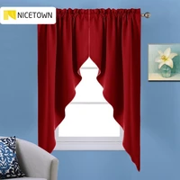 nicetown 1 pair valance luxury room darkening rod pocket kitchen tier curtains tailored valance swags for guest room living room
