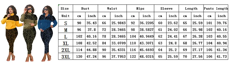 

Echoine Women Leopard Patchwork Sweatsuit Set Sweatshirt Legging Pants Set Active Tracksuit Two Piece Fitness Outfit clothes
