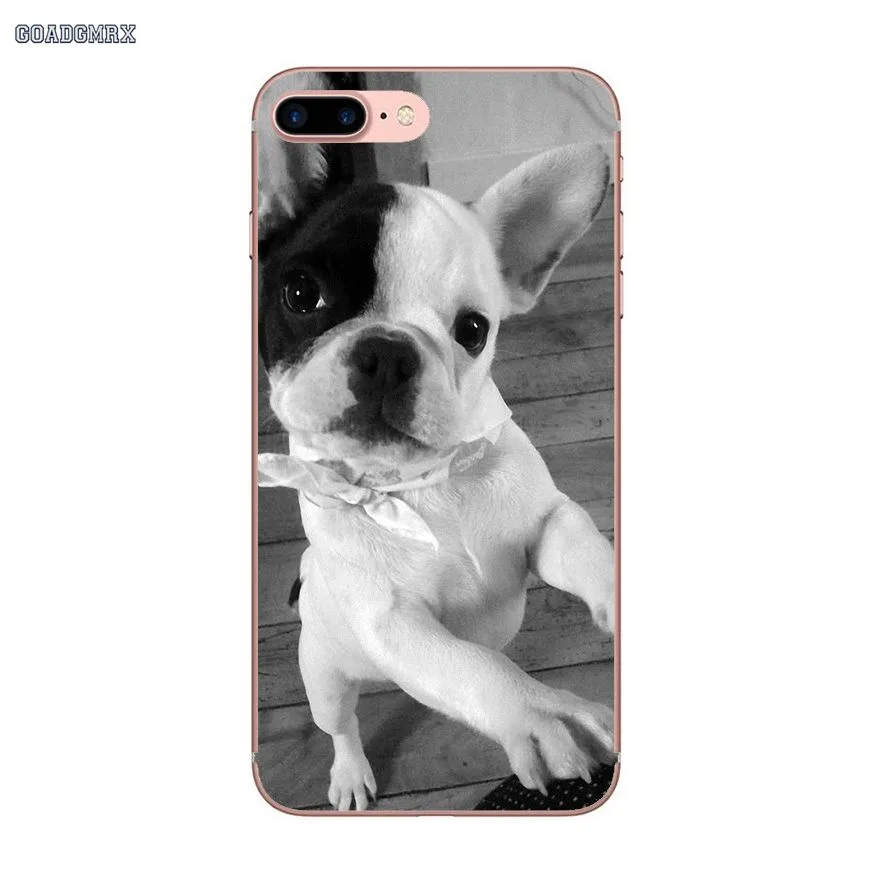 Для iPhone 11 X XR XS Pro MAX 4 4s 5 5S SE 5C 6 6S 7 8 Plus Французский бульдог Бостон-терьер щенок прозрачные мягкие чехлы - Цвет: image 7
