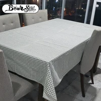 booksew thick adiabatic plaid cotton linen rectangular tablecloths round oval desk table cover home decoration wedding mantel