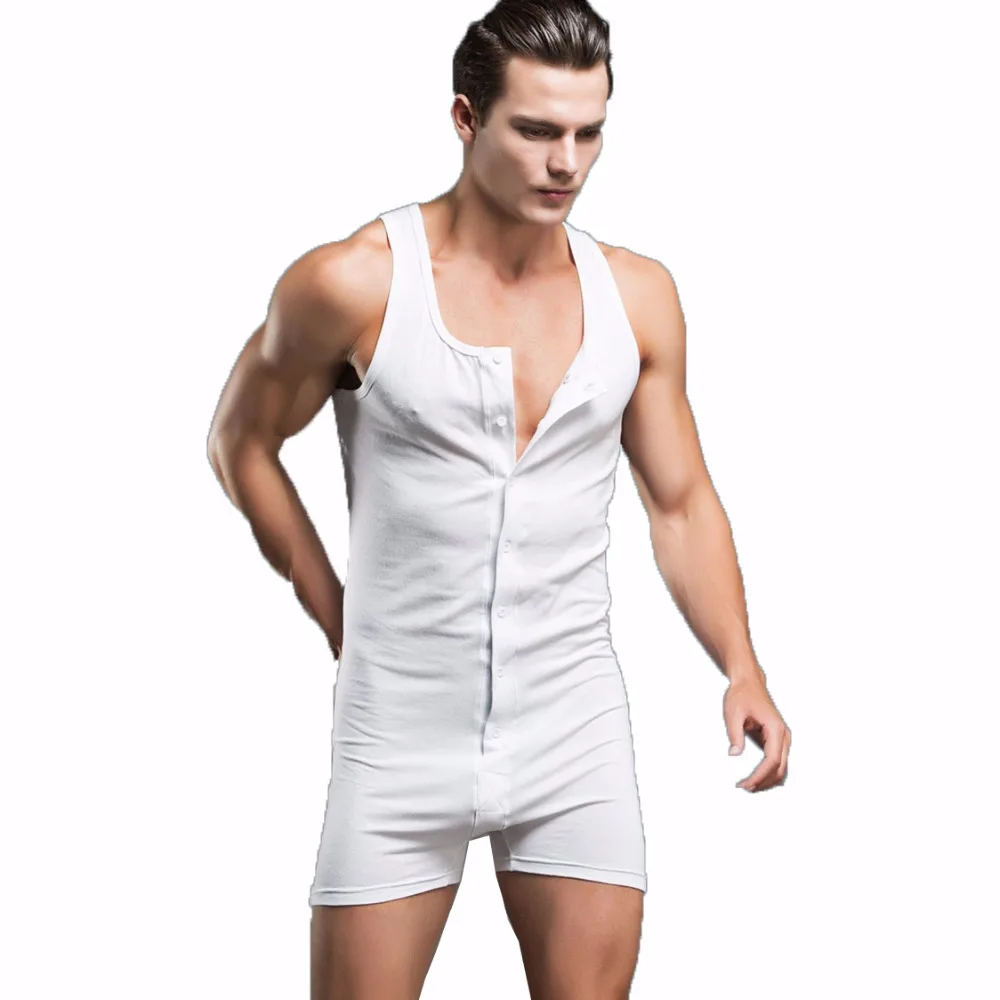 Мужской Хлопковый комбинезон Fanceey комфортный Пижамный без рукавов|jumpsuit brand|jumpsuit