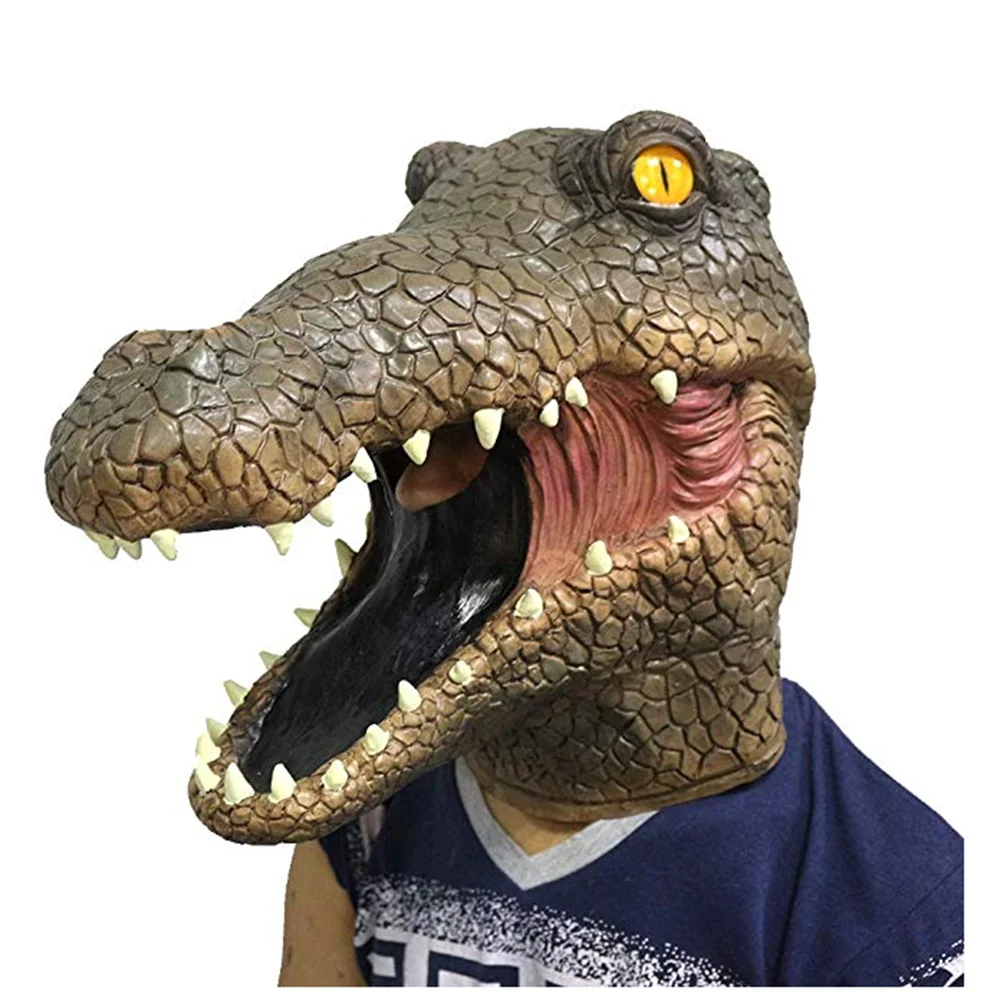 Латексная Маска аллигатора большая Реалистичная маска-Гатор для лица