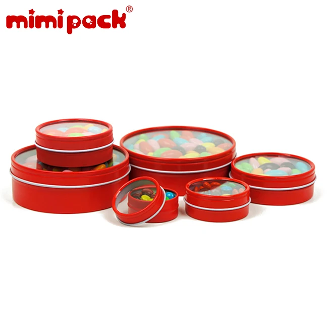 Mimipack неглубокие круглые прозрачные оконные банки с нескользящей верхней крышкой в 6 цветах, коробки для хранения ювелирных изделий, упаковка из 24
