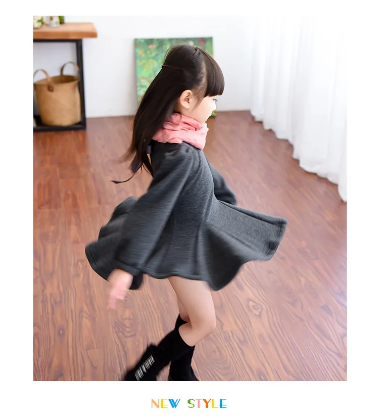 Платье с длинными рукавами для девочек зимнее платье 2018 г. Осенняя теплая одежда