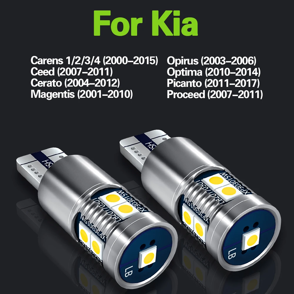 Светодиодная лампа дневного света W5W T10 Canbus для Kia Carens 1 2 3 4 Ceed Cerato Magentis Opirus Optima Picanto