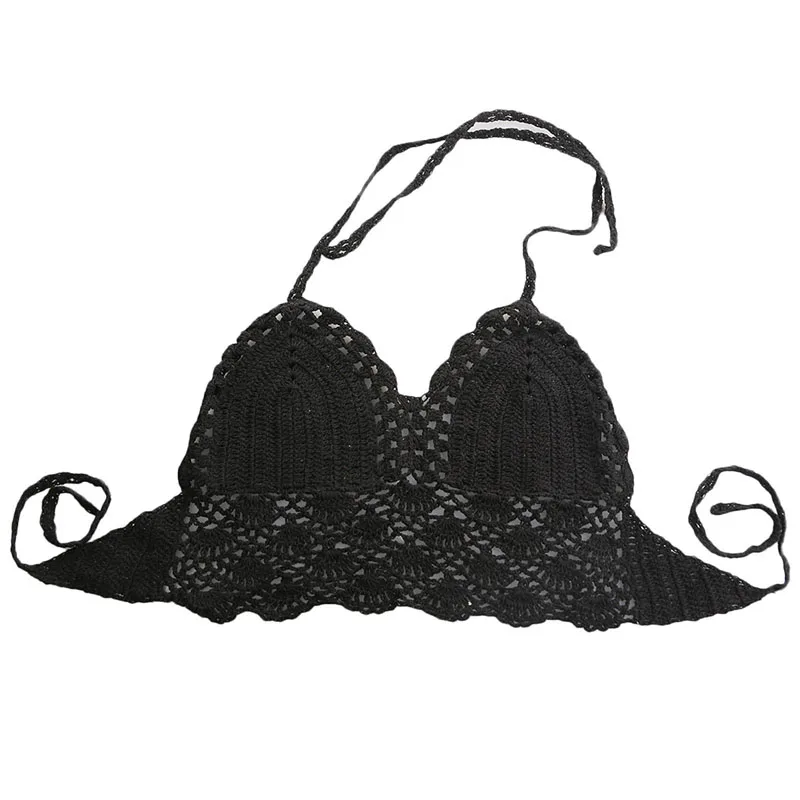 

Women Sexy Bikini Handmade Swimwear Crochet Beach Swimsuit Cover Up Knitted Tops