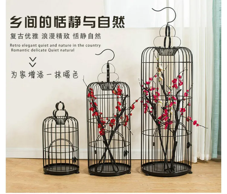 

Simple retro creative decoration wrought iron bird cage floral bird cage large window decoration wedding props decorations