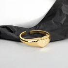 Женское золотое кольцо в форме сердца, простое регулируемое кольцо для защиты от аллергии, ювелирное изделие ручной работы, Прямая поставка