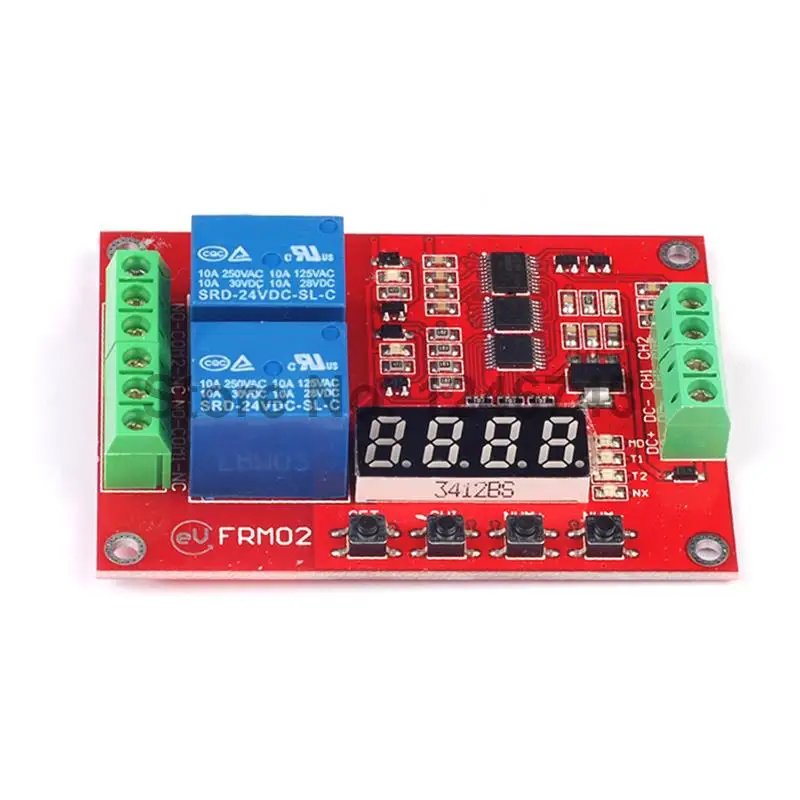 Многофункциональный релейный модуль 2 канала 5 В 12 24 С задержкой времени