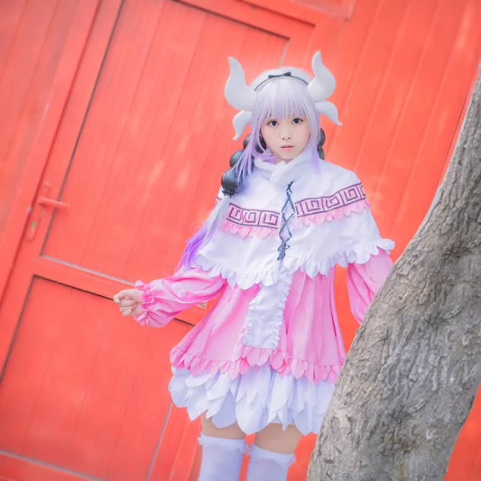 

Anime Miss Kobayashi's Dragon Maid Kamui Kanna Apron Dress Uniform Meidofuku Outfit Shirt Cloak Skirt Cosplay Costume