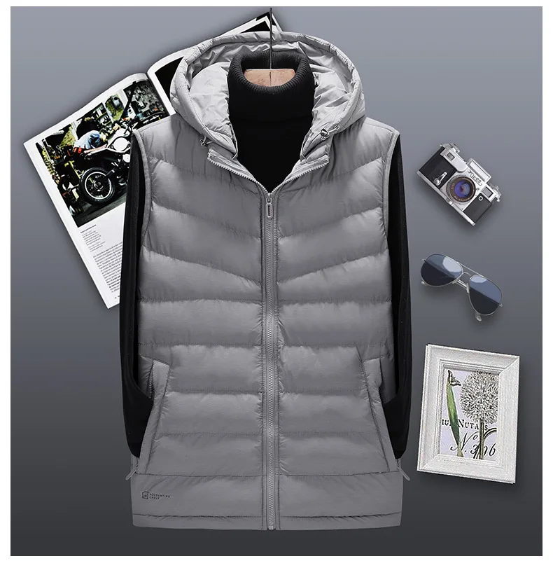 Большие размеры L-6XL зимний жилет с капюшоном для женщин и мужчин модные парные