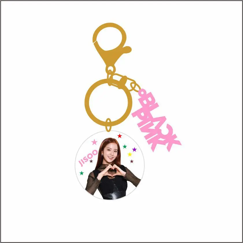 JISOO 1 шт. KPOP BLACKPINK LISA JISOO JENNIE ROSE брелок GOT7 TXT дважды акриловый брелок аксессуары ювелирные изделия брелки принадлежности для фанатов - Цвет: JISOO