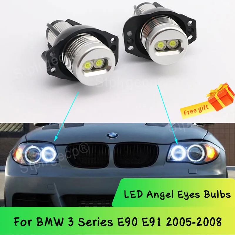 Bombilla de Ojos de Ángel para faro LED, lámparas de 12W para BMW Serie 3, E90, E91, pre-facelift, 2005-2008