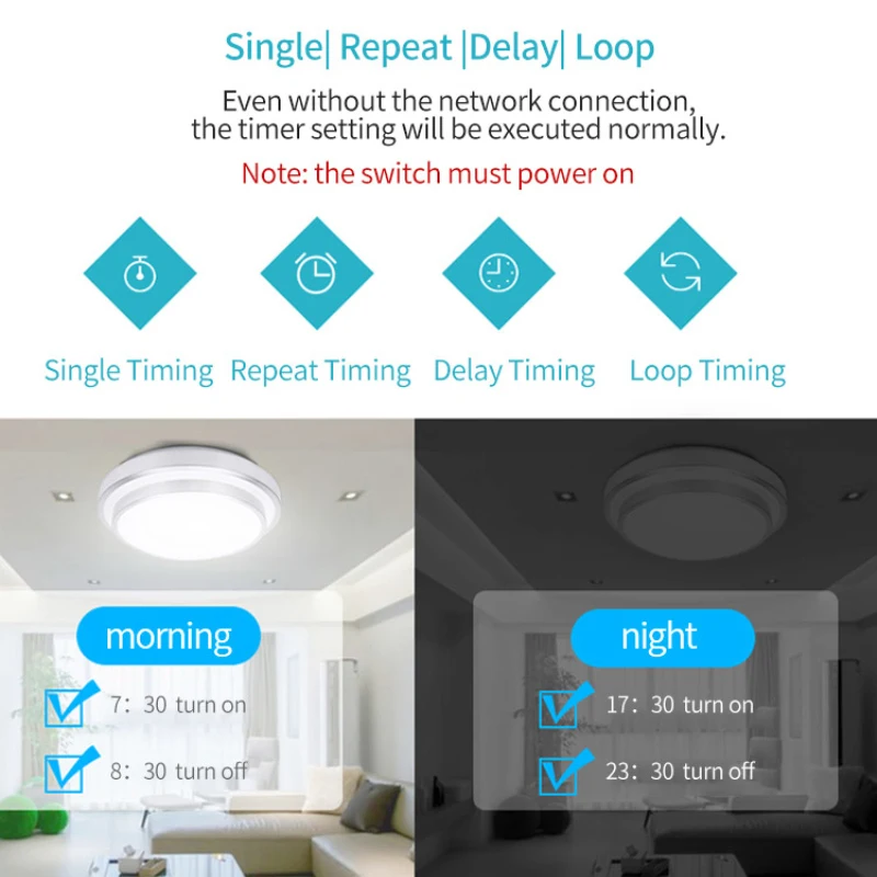 

EWeLink WiFi Smart Switch Model Smart Glass Panel Switch RF Function Voice Control Smart Wall Switch Work With Alexa Google Home