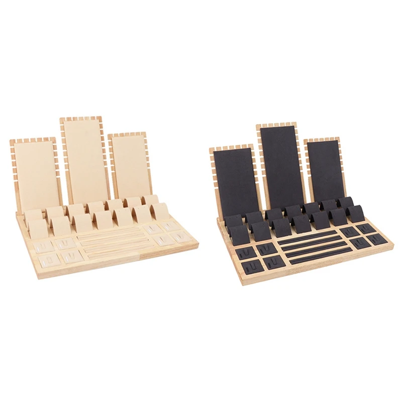 

2 шт., деревянная Вельветовая подставка для демонстрации сережек-гвоздиков