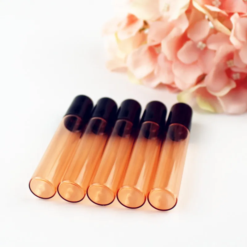 

50pcs/lot 1ml 2ml 3ml 5ml 10ml Thin Glass Roll on Bottle Sample Test Roller Essential Oil Vials with Stainless Steel/Glass Ball