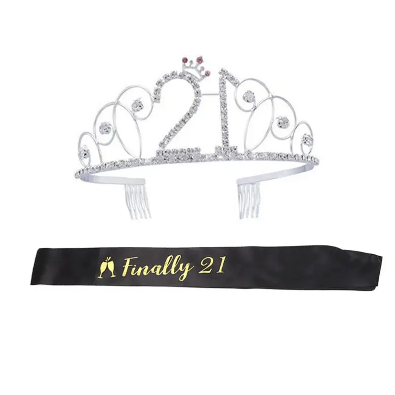 21 й день рождения корона и пояс с принадлежности &quotнаконец 21&quot|Украшения своими