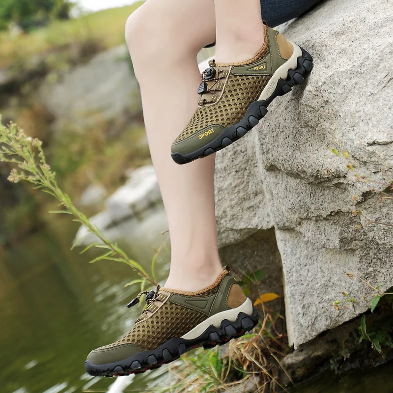 

Mens Summer Breathable Mesh Hiking Shoes Casual Sneakers Outdoor Camping Jogging Female Mountain Shoes