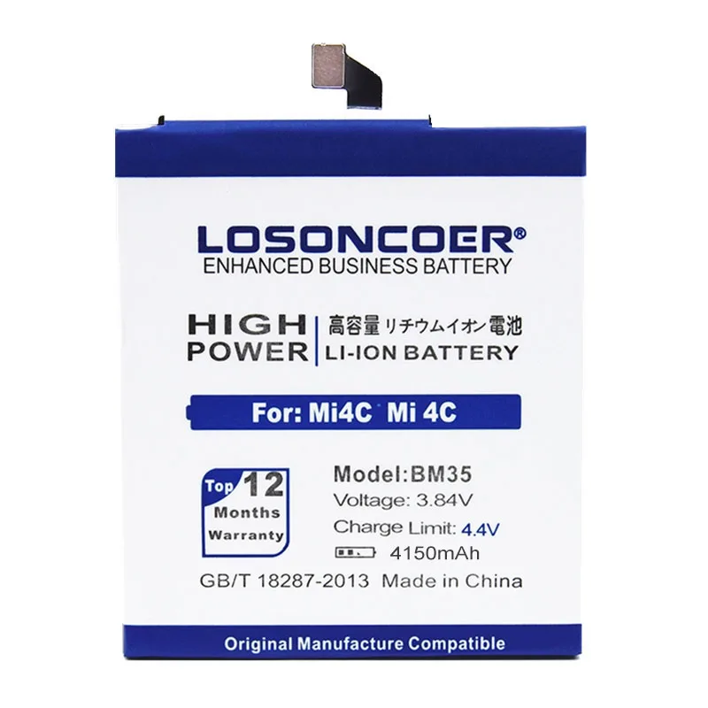 LOSONCOER 4150 мАч BM35 батарея мобильного телефона для оригинального Xiao mi 4C mi 4C mi 4C батарея