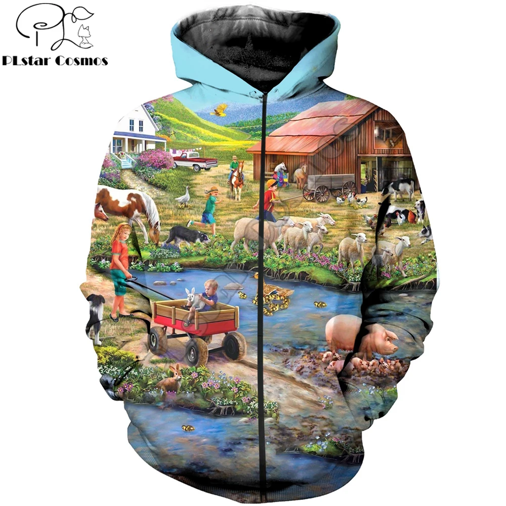 Толстовка мужская с капюшоном и 3D-принтом осенняя | Мужская одежда