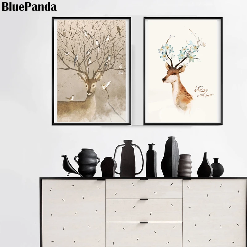 Абстрактный олень Детские Картины настенные художественные принты