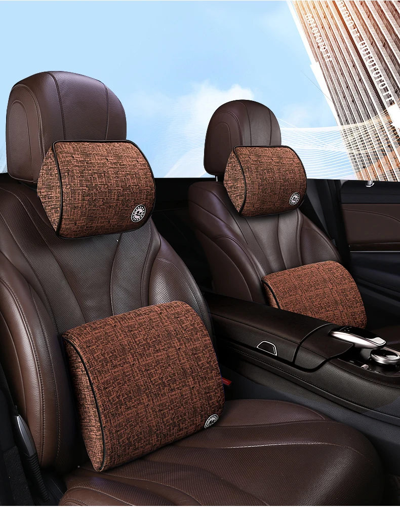 Автомобильный памяти хлопковый подголовник подушка для шеи поясная автомобиля Volkswagen Golf 6 Mk6 VW Polo Sagitar Bora Santana