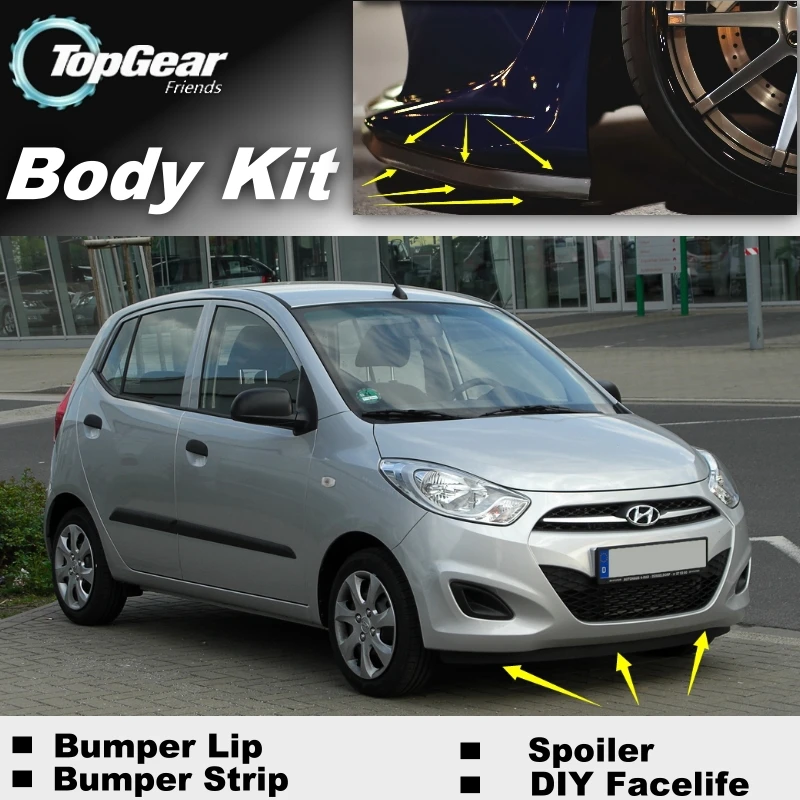 Дефлектор бампера для Hyundai i10 Grand Xcent Inokom Dodge i 10 передний спойлер дефлектор тюнинга