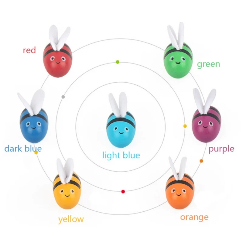 

Children Education Beehive Games Clip Early Wooden Childhood Education Intelligence Color Cognition Clip Small Bee Toys