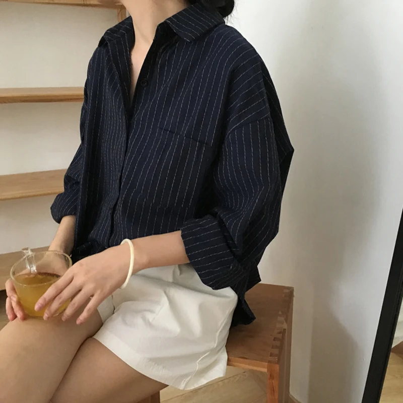 Новинка Весна 2020 просторный топ в Корейском стиле с длинными рукавами