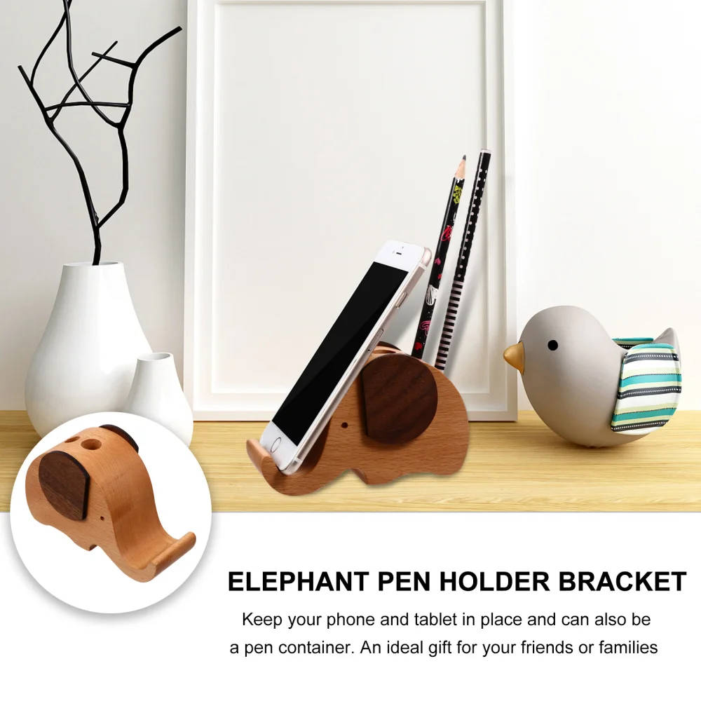 

1pc Lovely Wooden Phone Storage Rack Phone Holder Phone Stand for Home