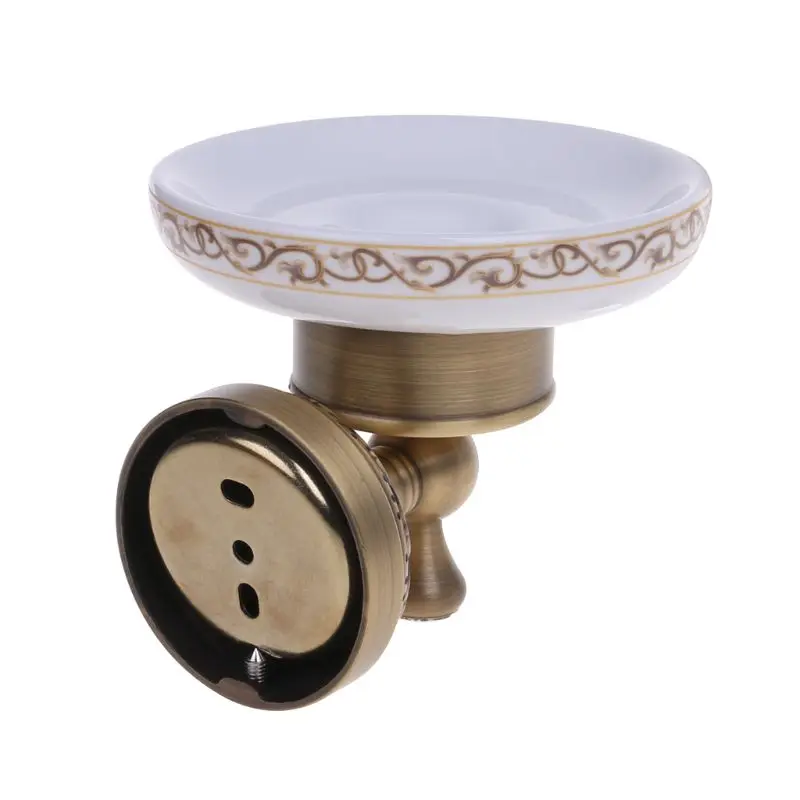 

Antique Brass Soap Dish Holder Durable Soap Box Tray Bathroom Accessories Dropshipping