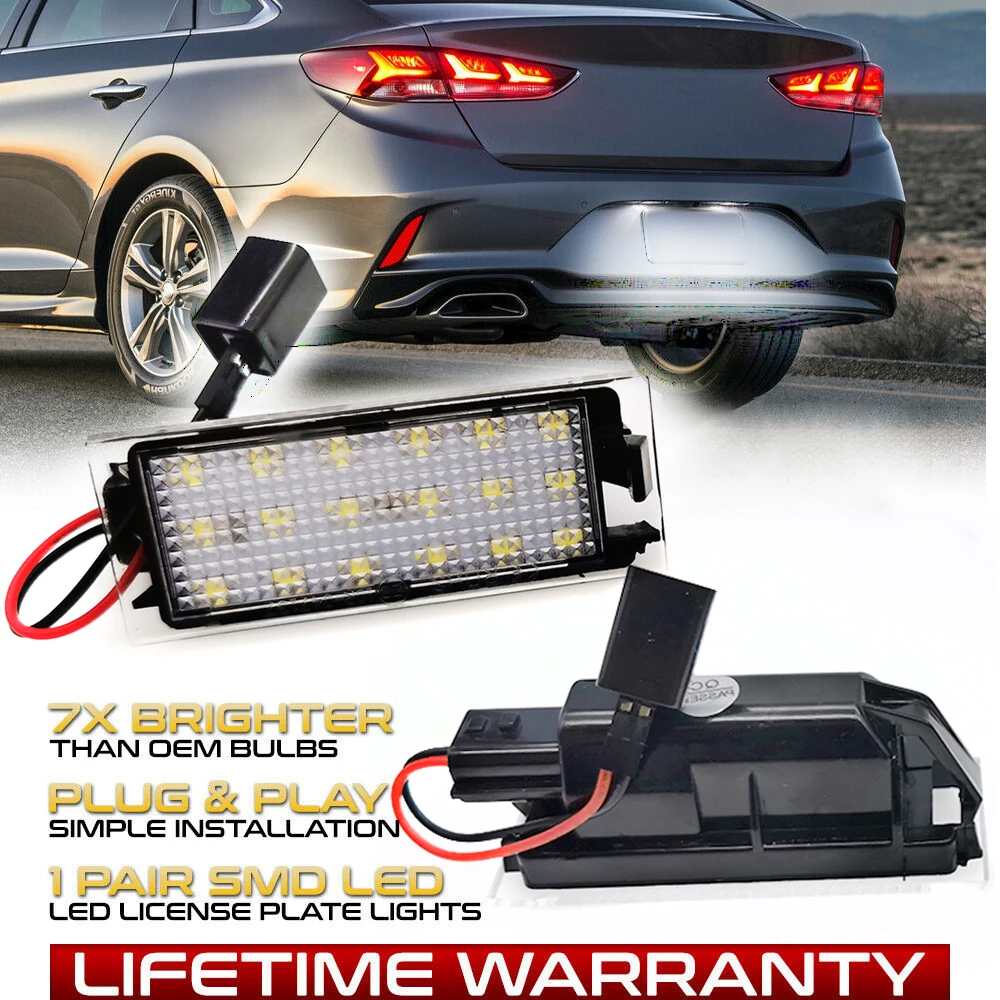 

2x LED License Number Plate Light Lamps For Renault Clio 3 4 Master 2 3 Trafic 3 Megane 2 3 4 CC Twingo 2 3 Kangoo Espace 5 Wind