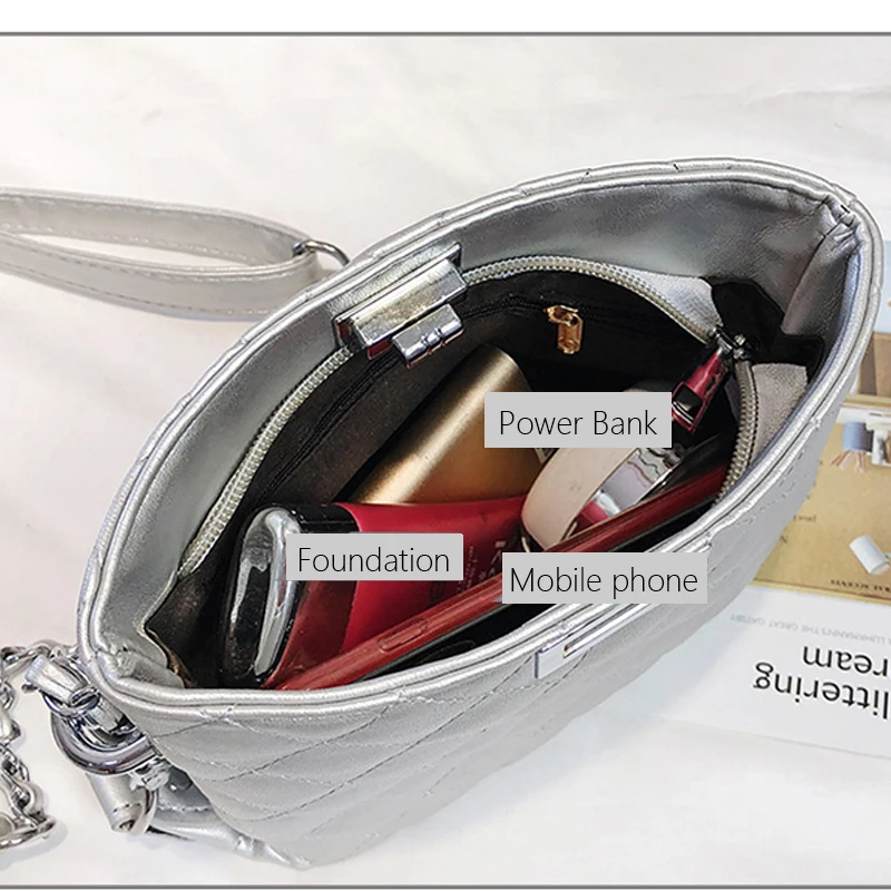 Женская Повседневная сумка на одно плечо с вышивкой и цепочкой Корейская версия |