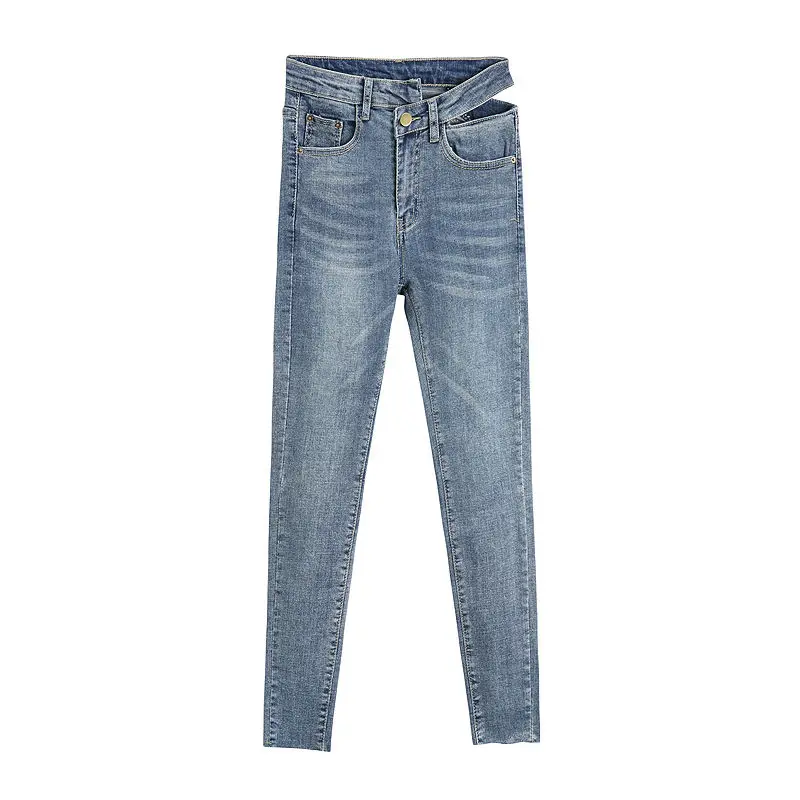 

2020 New Autumn Women Leggings Jeans Pants High Waist Skinny Pencil Ripped Causal Slim Fashion Soft Denim Trousers E427