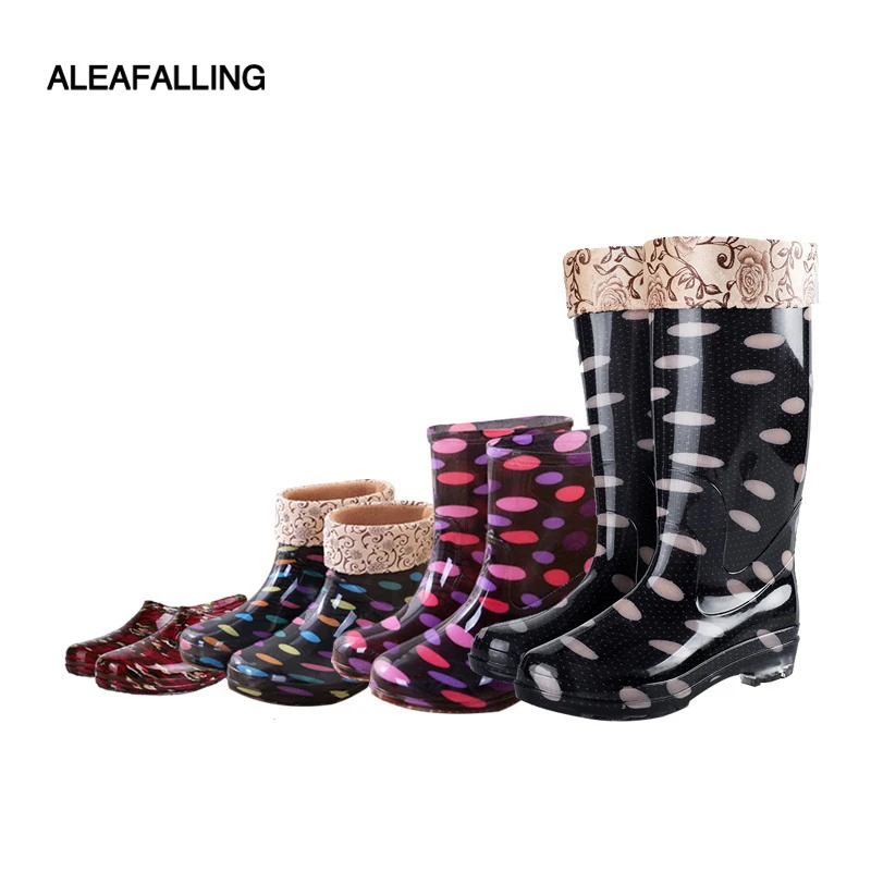 

Four Seasons Warm Deconstructable Rain Boots Women's Anti-slip Wear-Resistant Work Rain Shoes PVC Water-proof Rain Boots