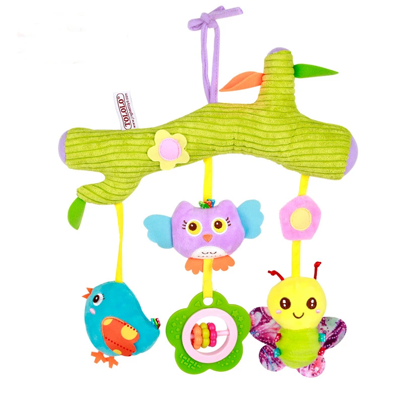 New Baby Rattles Mobile Giraffe Cartoon Bed Stroller Hanging Dolls Infant Squeaky Grab Ability Training Toddler Toys погремушки