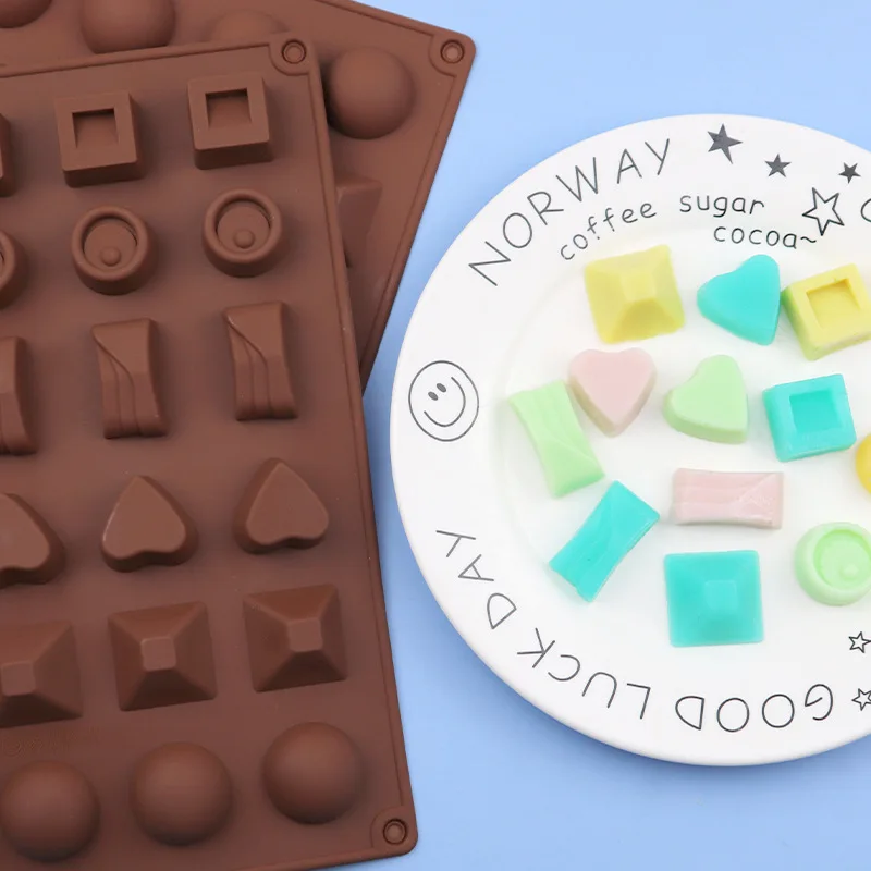 

30 Holes 6 different shape Geometric DIY Baking Mould Chocolate Silicone Mold