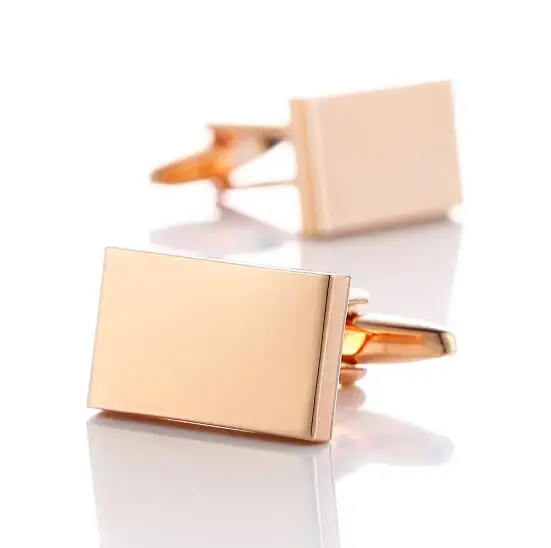 Rosegold 10 пар классические прямоугольные простые Запонки золото/серебро/черный/розовое золото запонки простой бизнес стиль мужской ювелирный аксессуар - Окраска металла: Rosegold