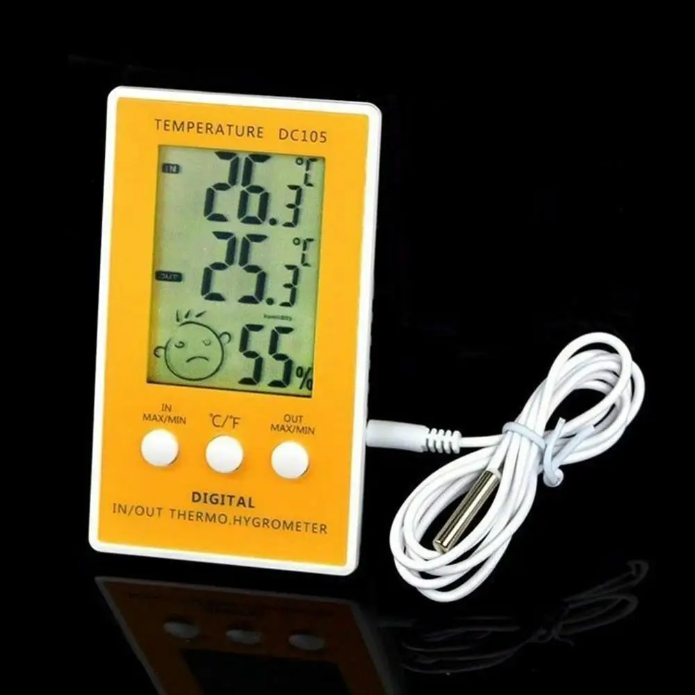 

Digital Hygrometer Thermometer Indoor Outdoor Humidity Office with Probe Monitor Gauge For Home Sensor Temperature A0V7
