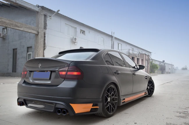 E90 HM Стайлинг углеродного волокна задняя крыша губа крыло спойлер для BMW 2005-2012 |