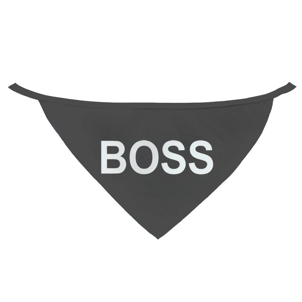 Регулируемая бандана для собак и кошек с принтом BOSS шарф домашних животных милый