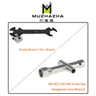 Мини M2 M2.5 M3 M4 шестигранный гаечный ключ, инструмент для обслуживания рукава, 4 размера, автомобильный гаечный ключ с крестообразной муфтой для MK8