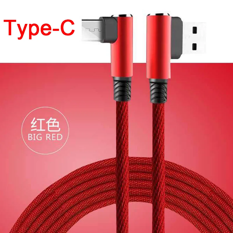 Type-C Red Провод для быстрой зарядки для iPhone, провод для телефона, кабель USB с гибкой вилкой, быстрое зарядное устройство для type-C Andriod Micro USB - Цвет: Type-C Red
