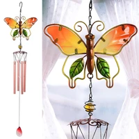 bedroom decor butterfly craft wind chimes glass painted ornaments creative home wind bell chime pendant kids room decoration