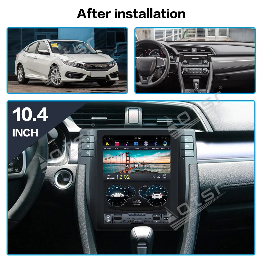 Магнитола для Honda Civic Android 2016 2019 автомобильный мультимедийный плеер стерео