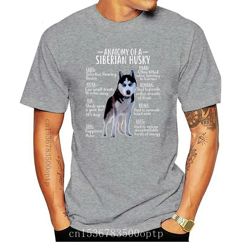 

New 2021 2021 Short Sleeve Casual Anatomy of A Siberian Husky T-Shirt Man T Shirt Good Quality