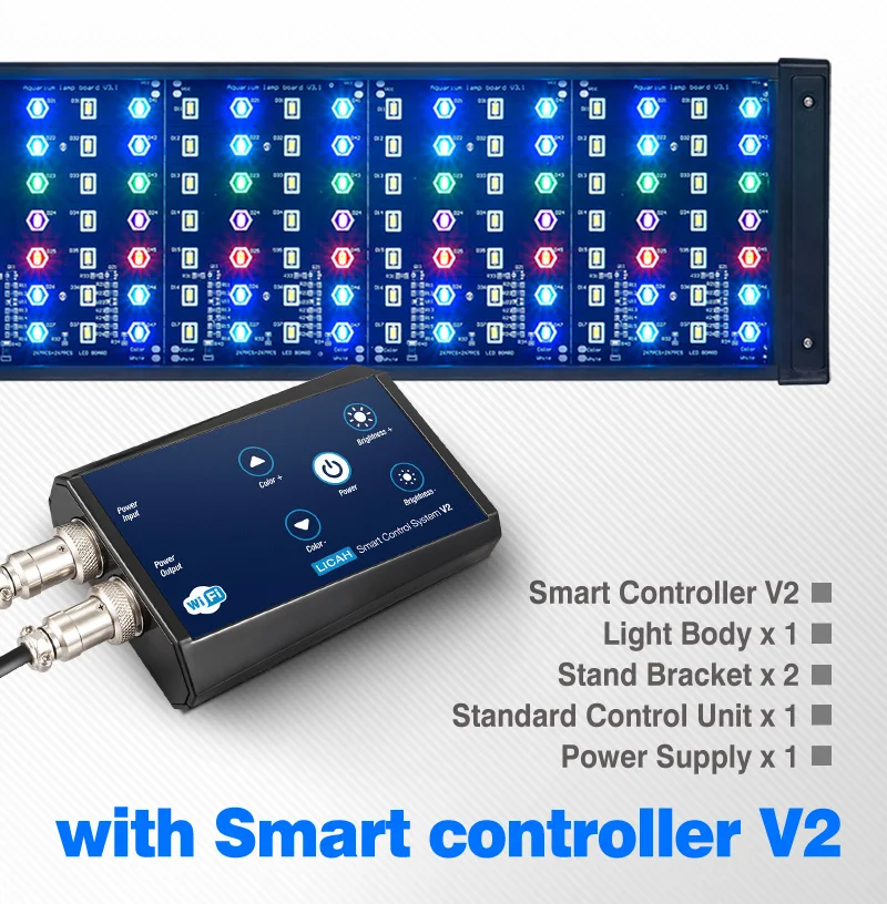 LICAH морской аквариумный светодиодный фонарь STD-1500 - Цвет: with Timer V2