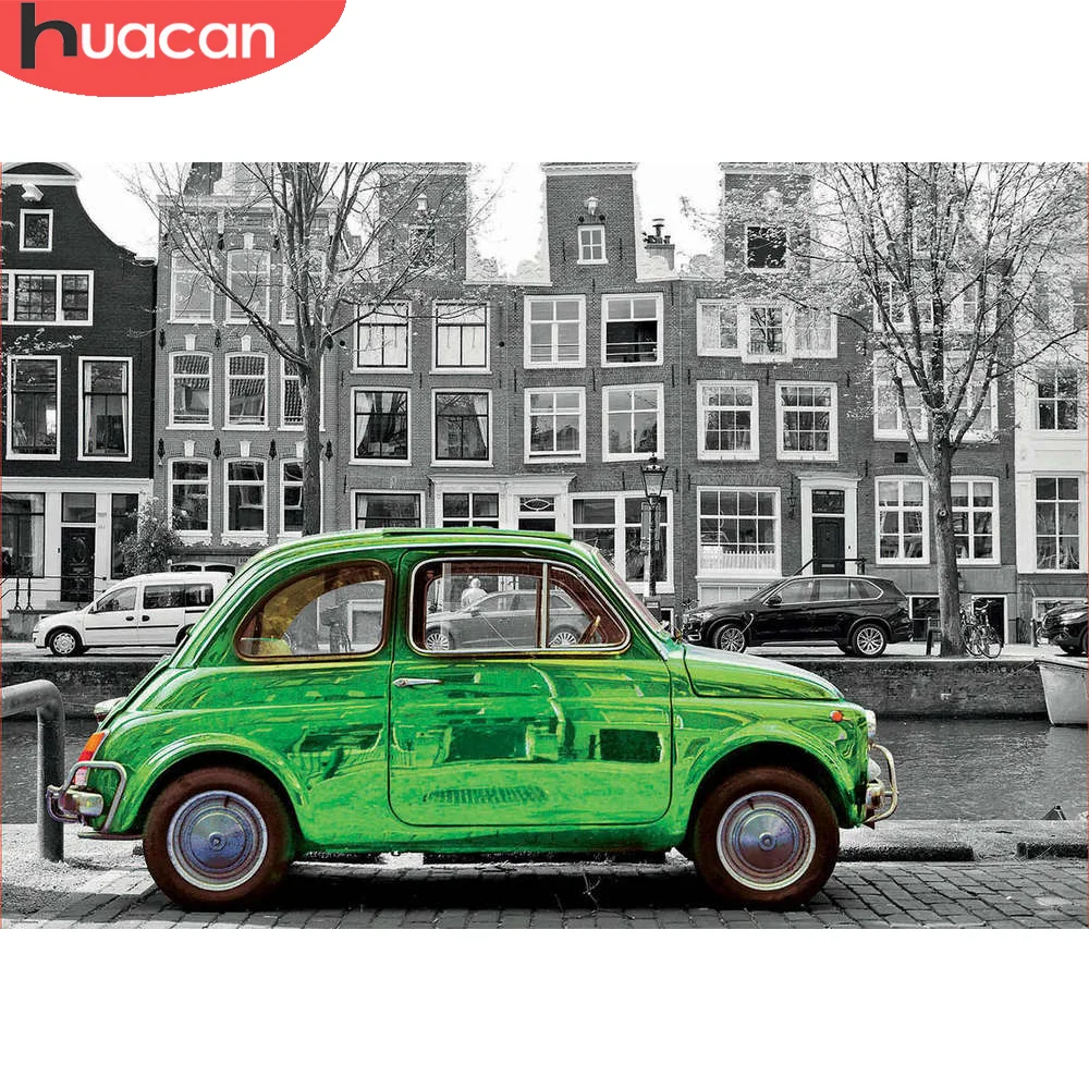 

HUACAN Diamond Painting Full Drill Car Landscape Handmade 5D DIY Diamond Embroidery Mosaic Home Decoration