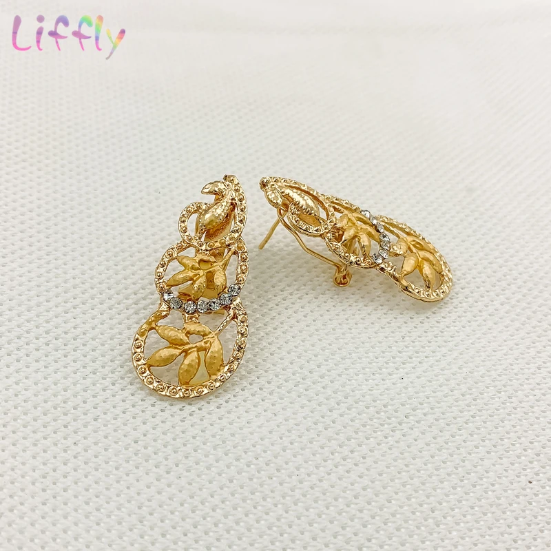 Liffly Дубай Свадебные ювелирные изделия модное женское ожерелье серьги