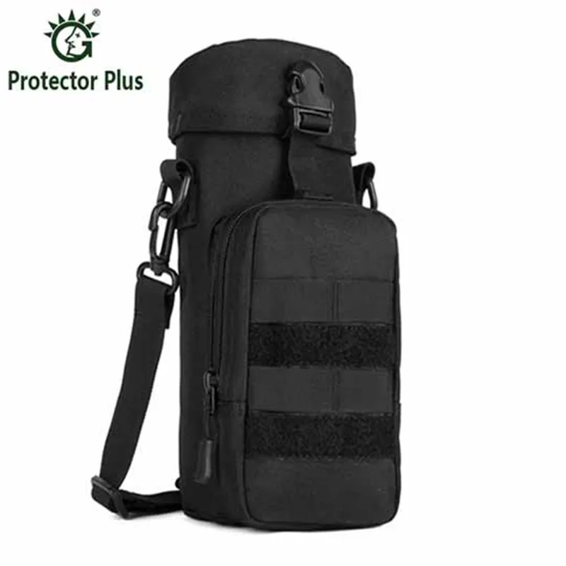 

Tactics Military Molle Water Bottle Pouch Hydration Bag Carrier Insulated Heat Cold Water Kettle Messenger Shoulder Bag
